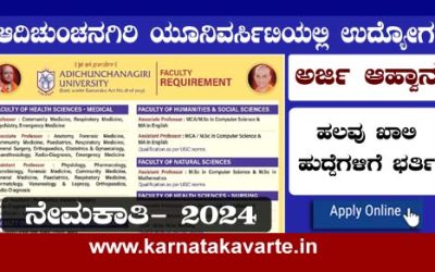 Adichunchanagiri University job 2024