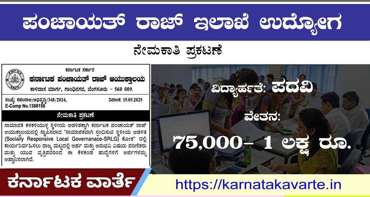 Karnataka Panchayat Raj Commissionerate recruitment 2025